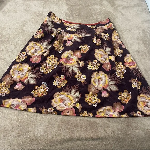 Oilily Skirts Oilily Floral Skirt Brown Corduroy Cords Size 42